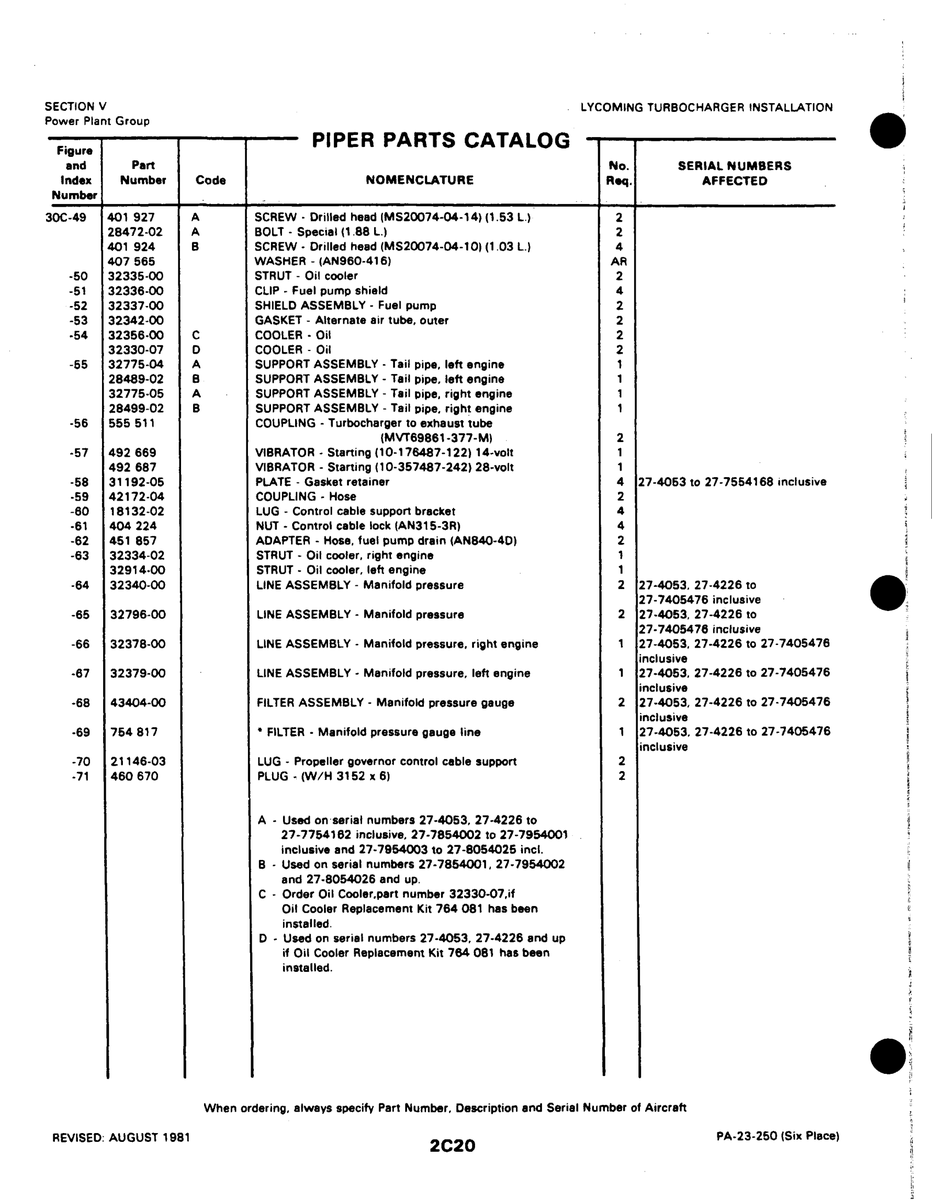 Aviation Part 32775-05 for Johnson Scorpion Too Aircraft