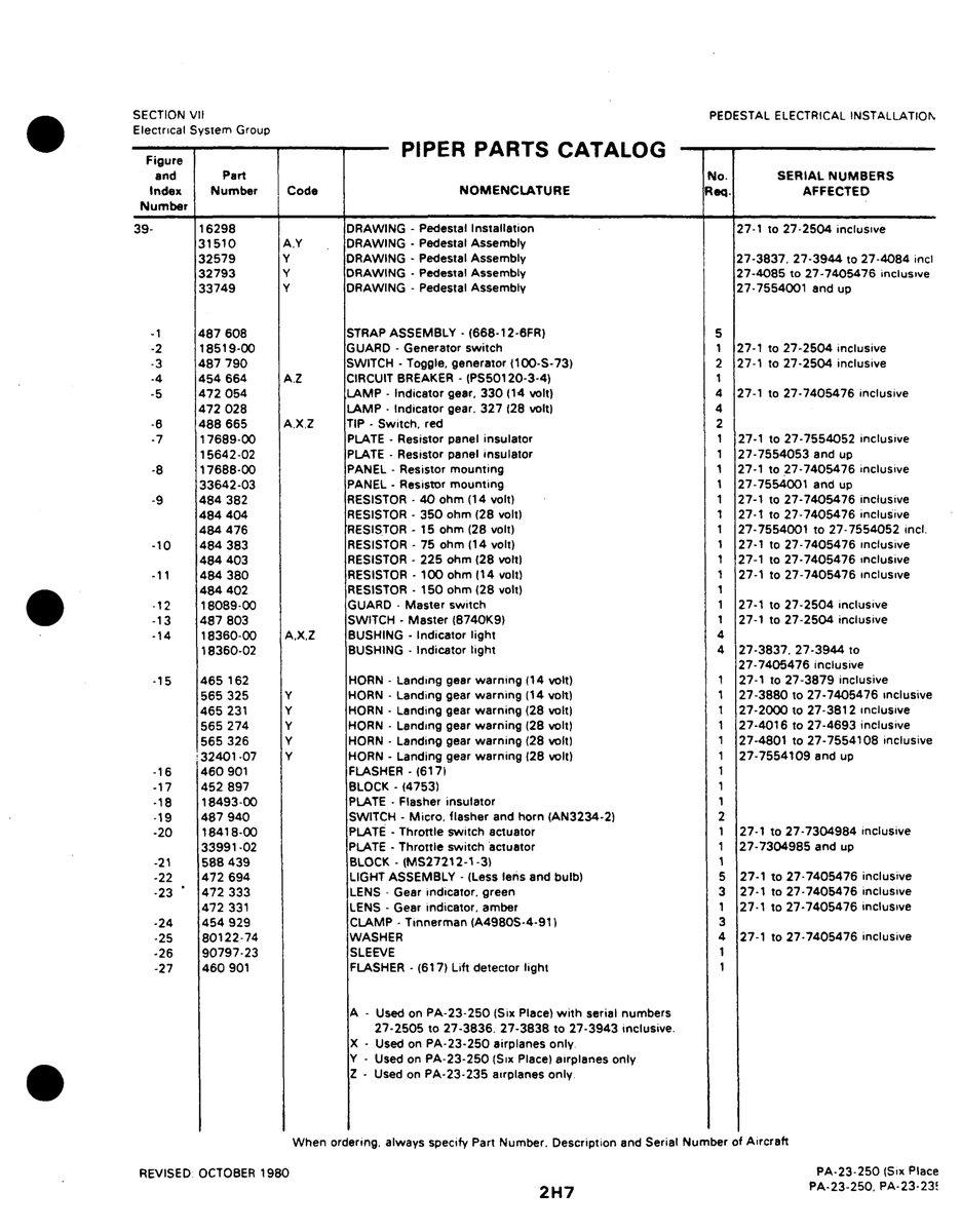 Aviation Part 80122-74 for Johnson Scorpion Too Aircraft