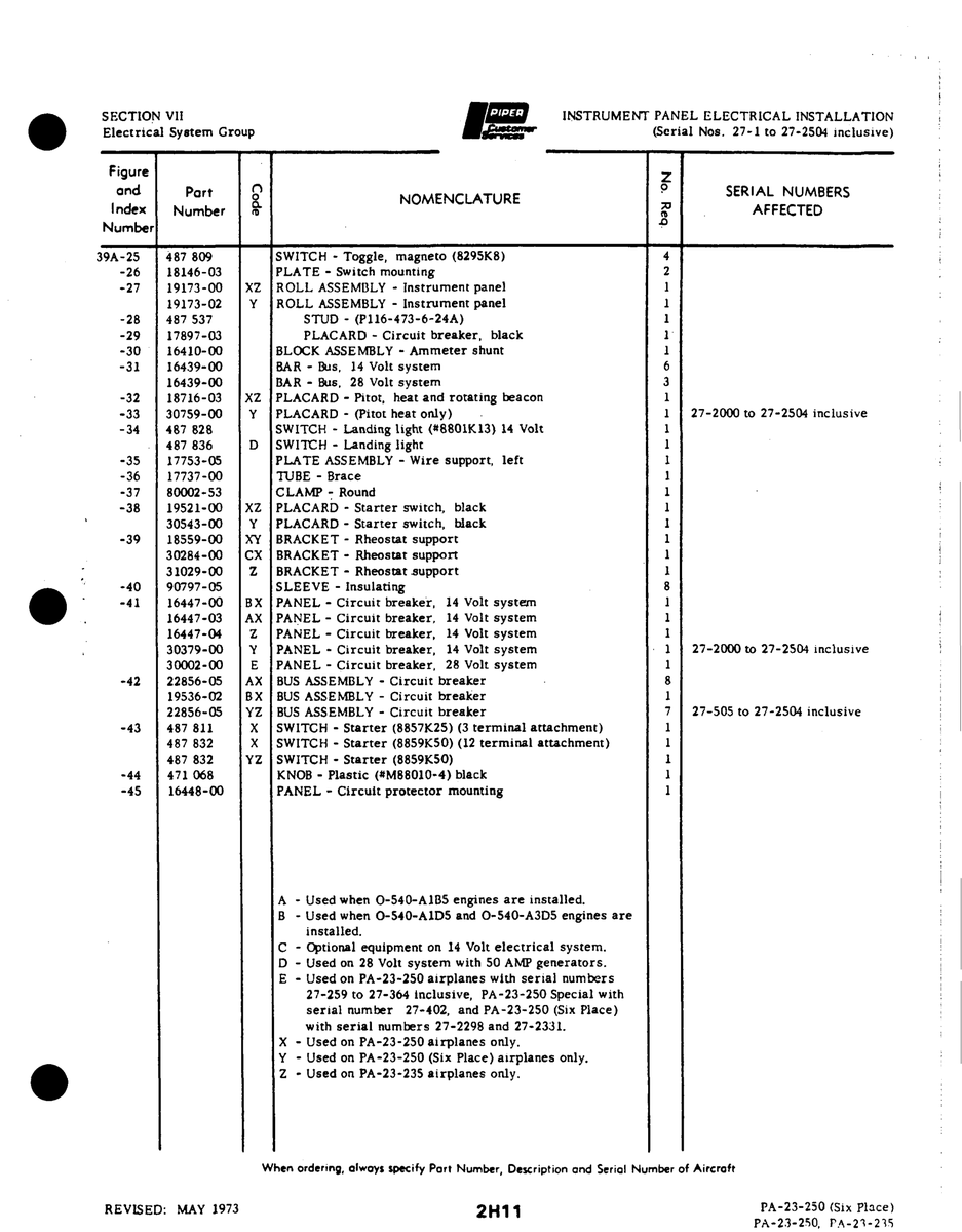 Aviation Part 30002-00 for Johnson Scorpion Too Aircraft