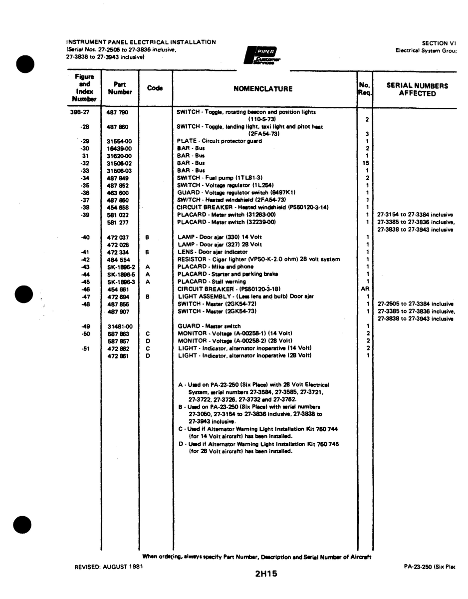 Aviation Part 31WB02 for Johnson Scorpion Too Aircraft