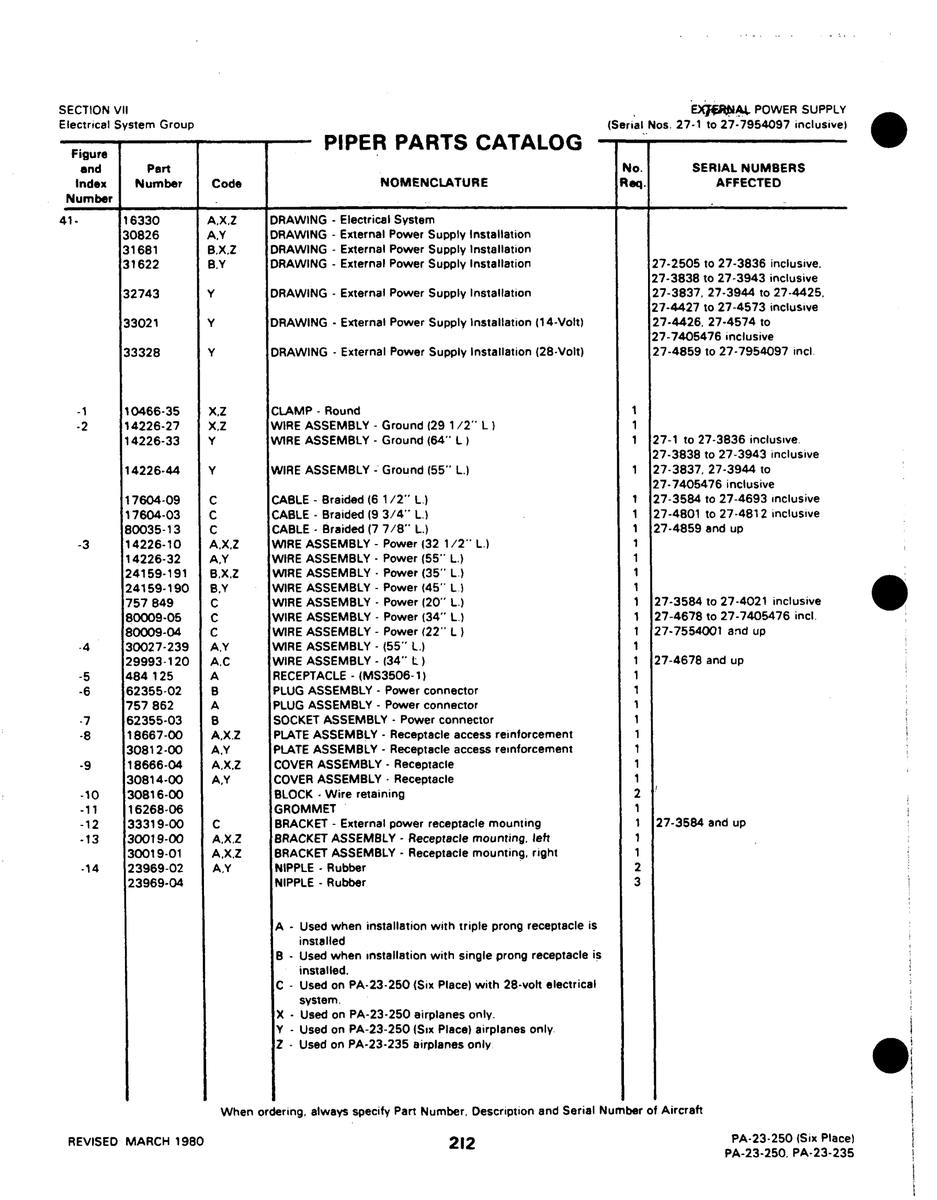 Aviation Part 30812-00 for Johnson Scorpion Too Aircraft