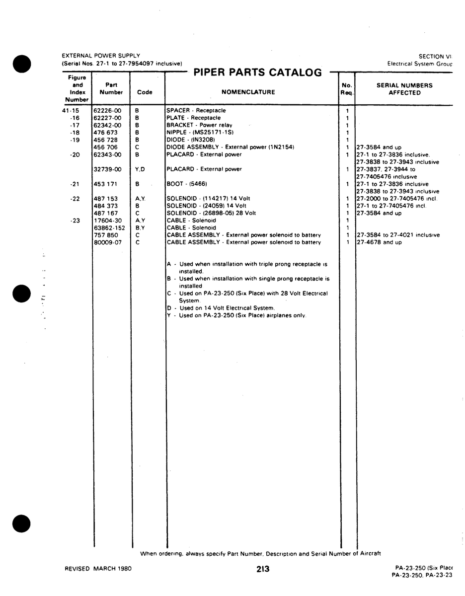 Aviation Part 63862-152 for Johnson Scorpion Too Aircraft