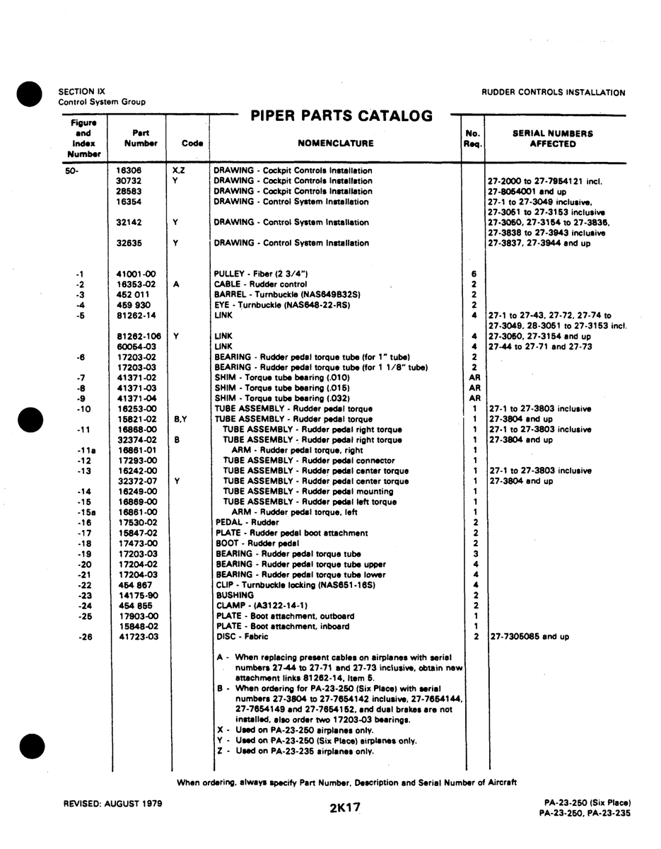 Aviation Part 41723-03 for Johnson Scorpion Too Aircraft