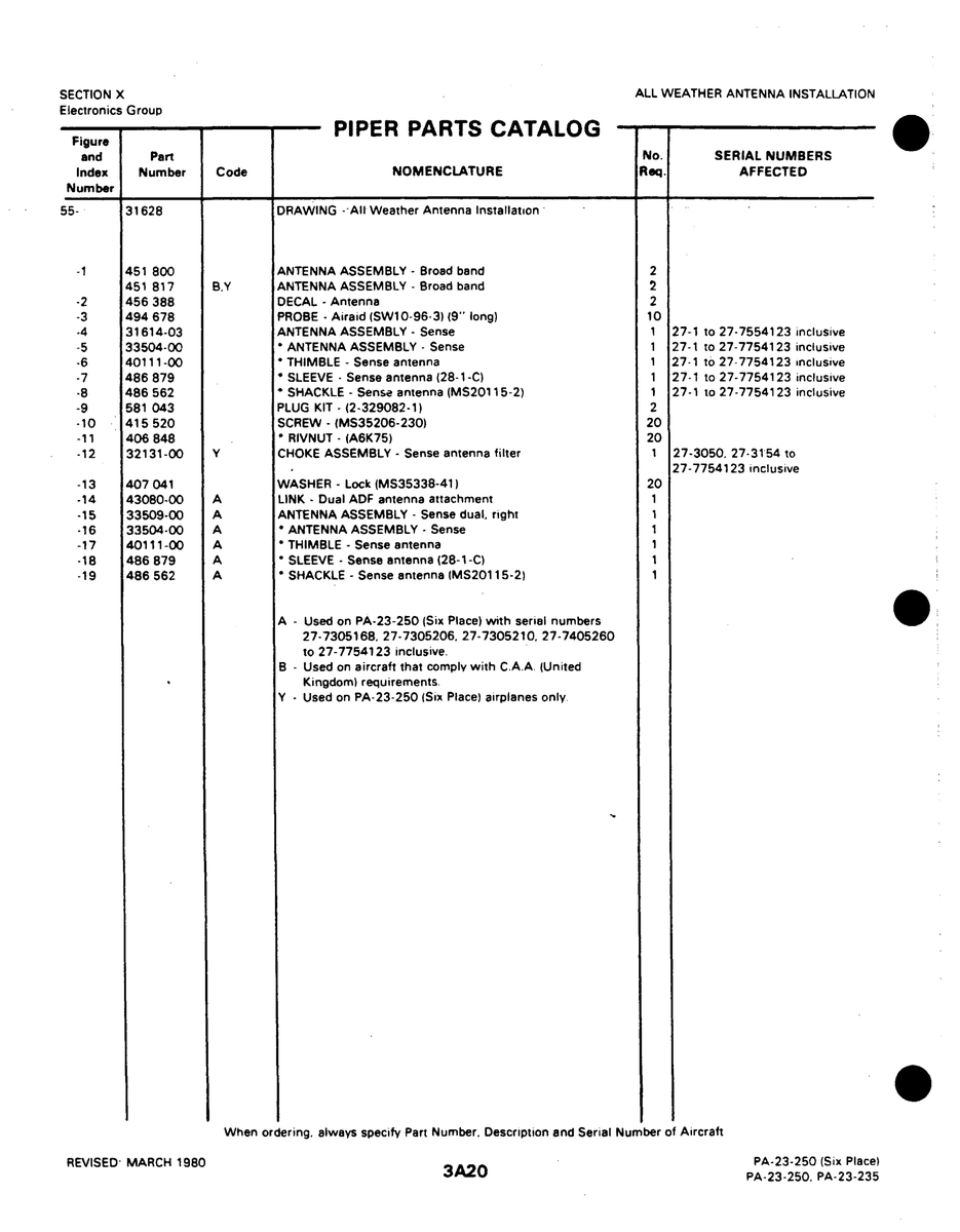 Aviation Part 32131-00 for Johnson Scorpion Too Aircraft