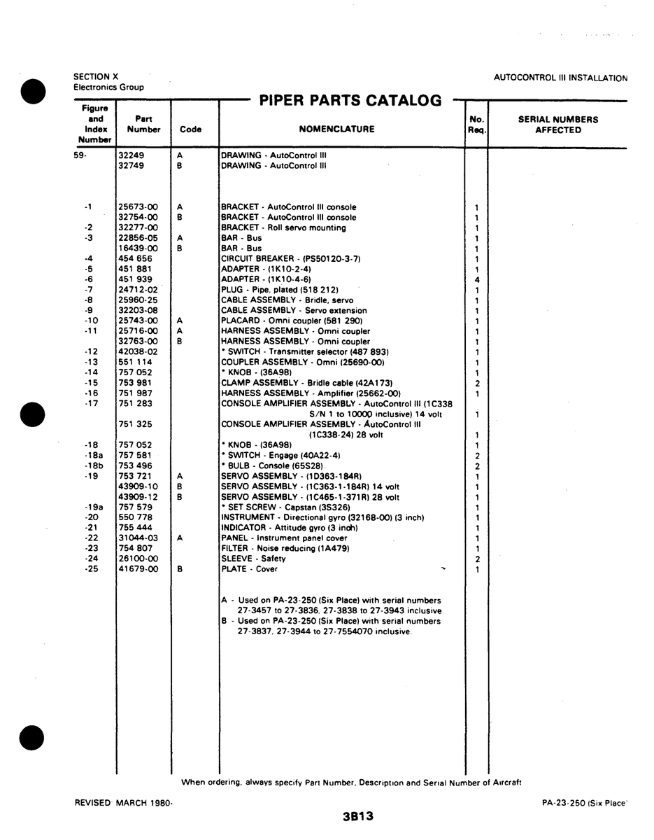 Aviation Part 31044-03 for Johnson Scorpion Too Aircraft