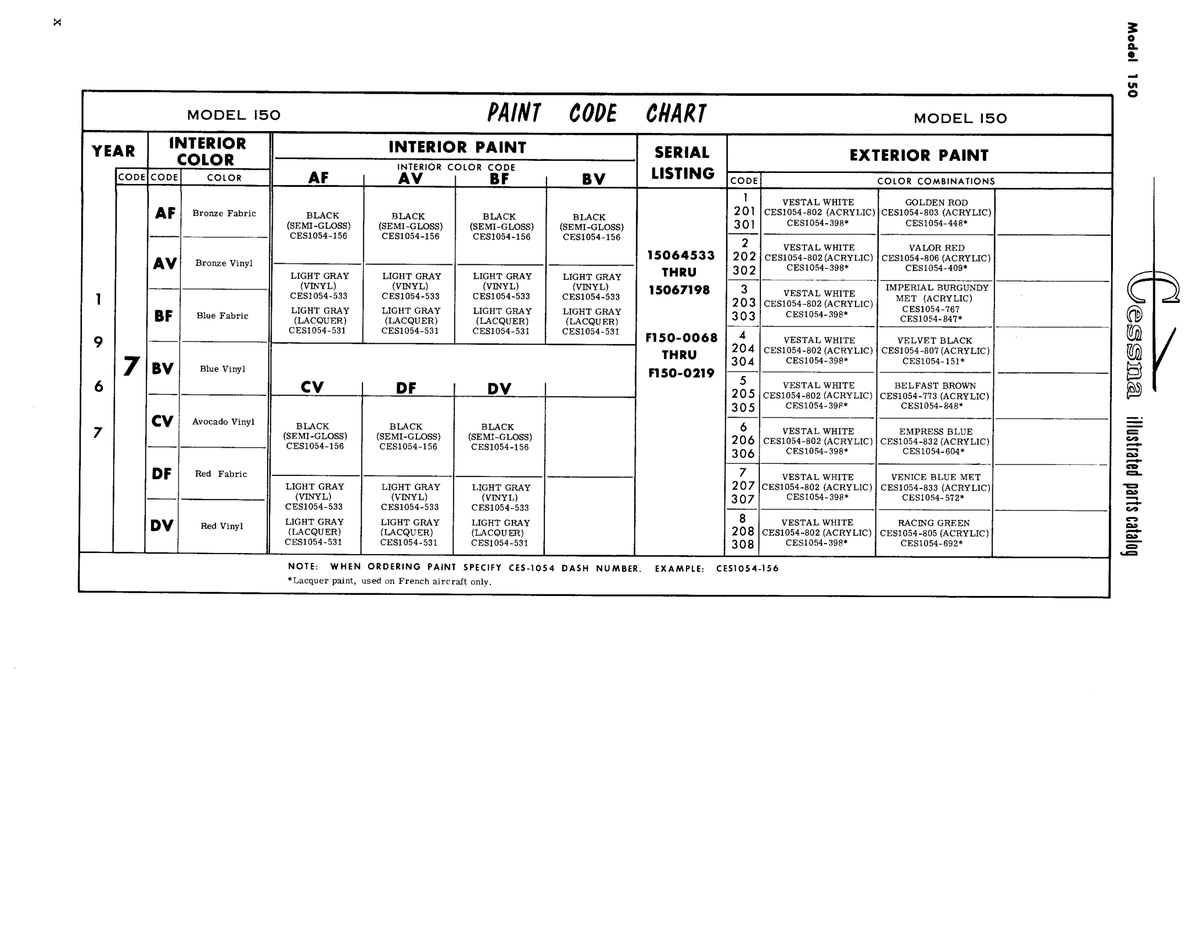 Aviation Part CES1054-767 for Cessna 150 Aircraft