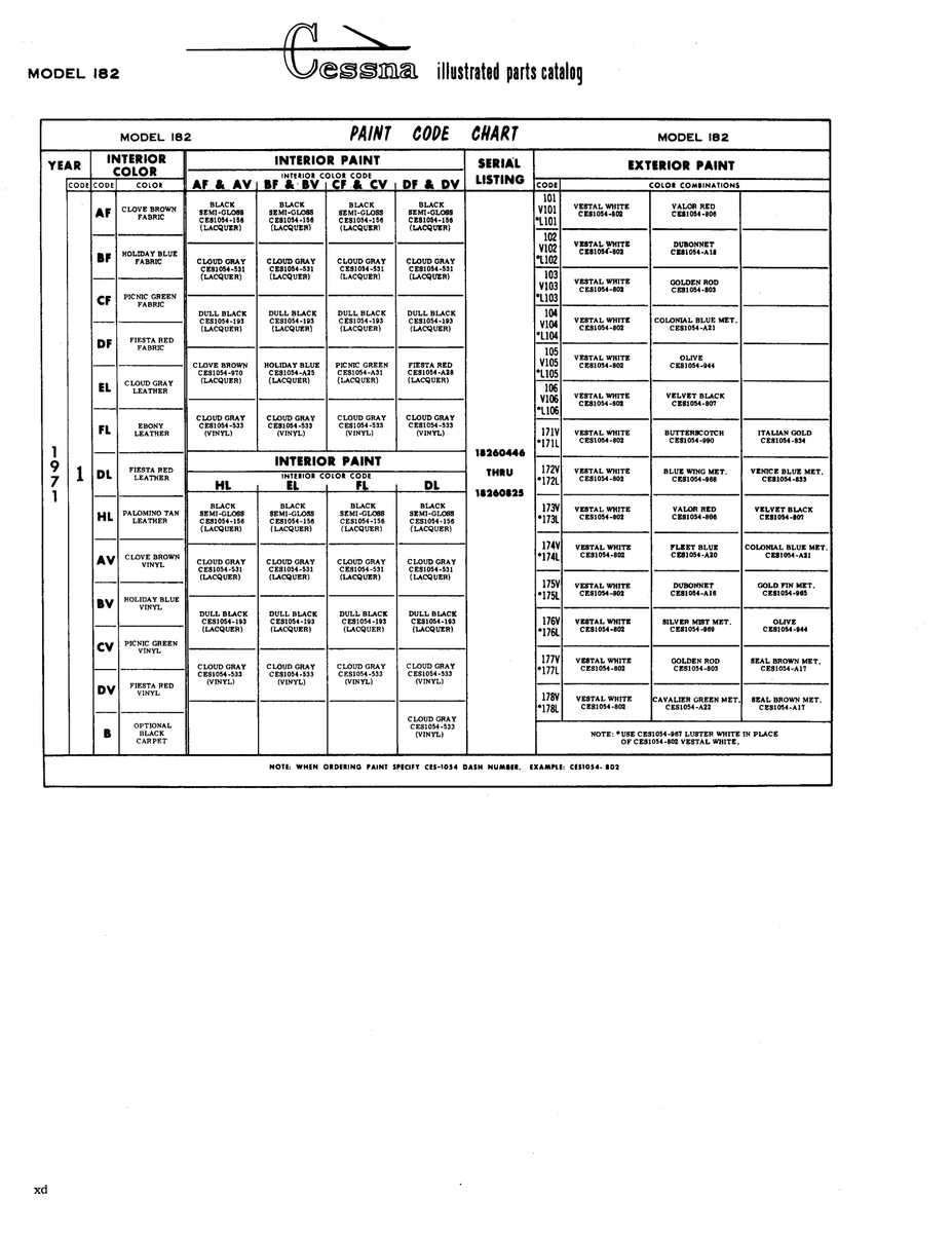 Aviation Part CE81054-1H for Cessna 182 Skylane Aircraft