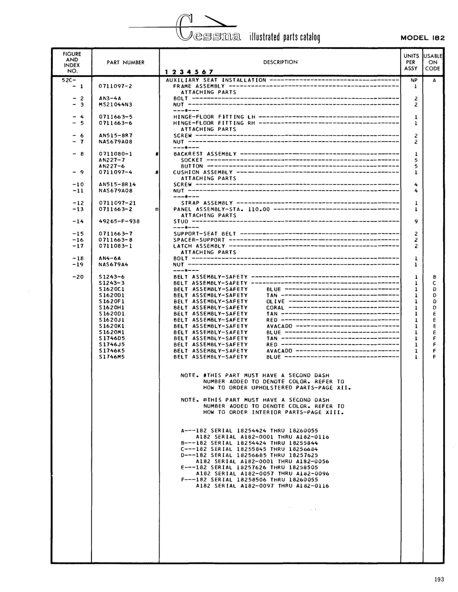 Aviation Part Sl620Jl for Cessna 182 Skylane Aircraft