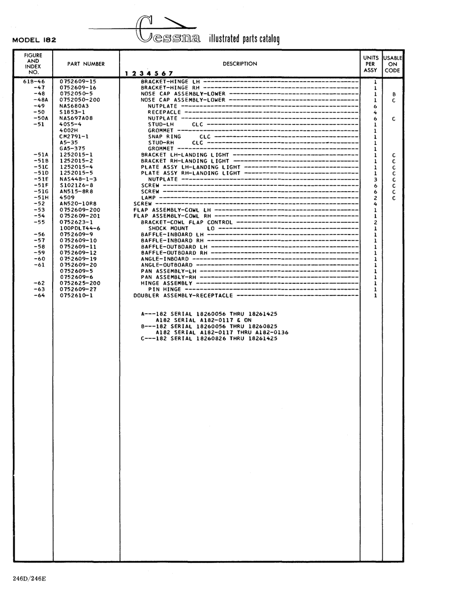 Aviation Part A5-35 for Cessna 182 Skylane Aircraft