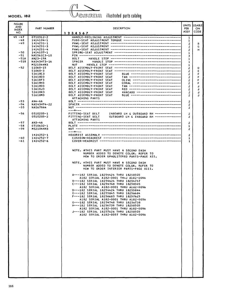 Aviation Part Sl618D3 for Cessna 182 Skylane Aircraft