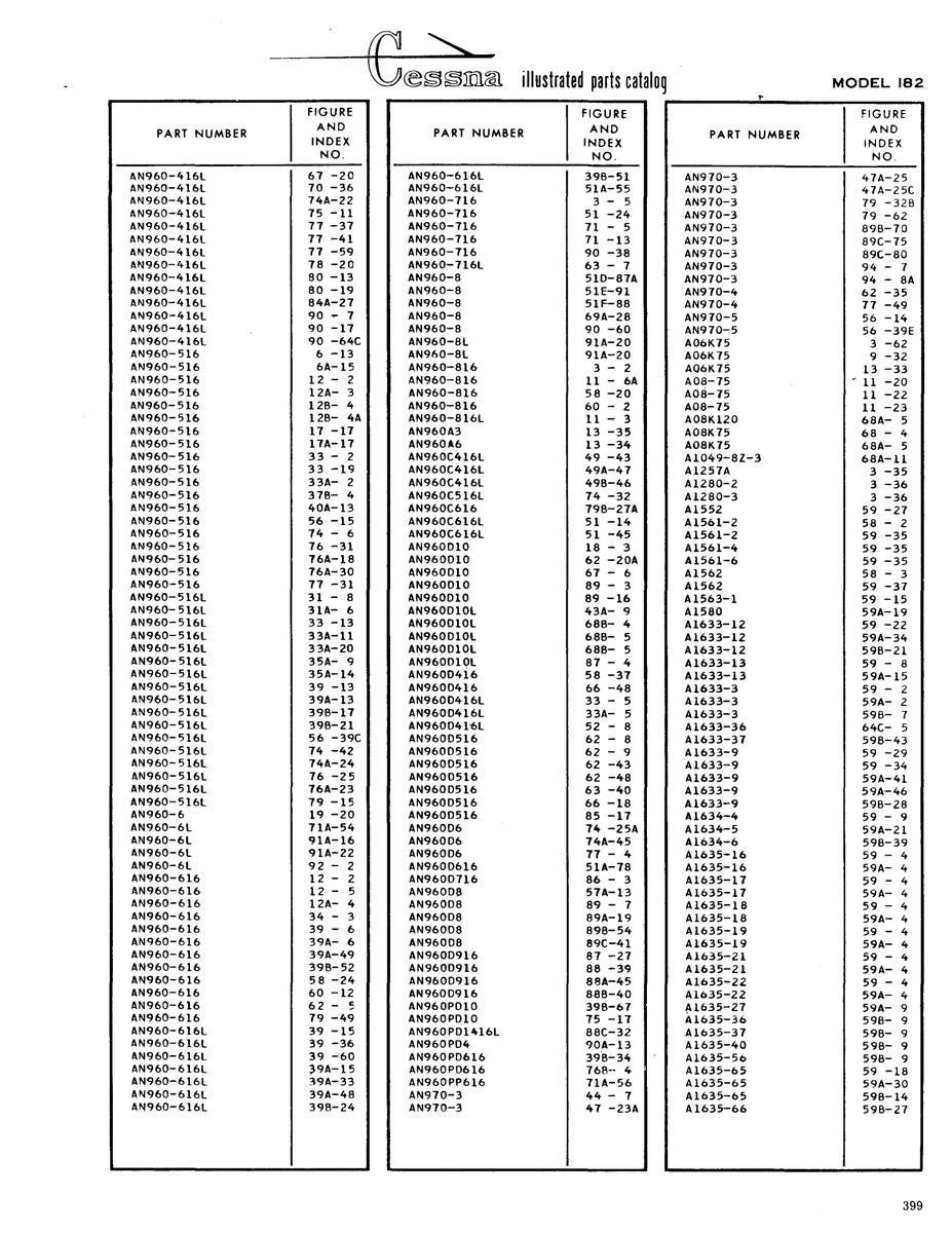 Aviation Part llN960A6 for Cessna 182 Skylane Aircraft