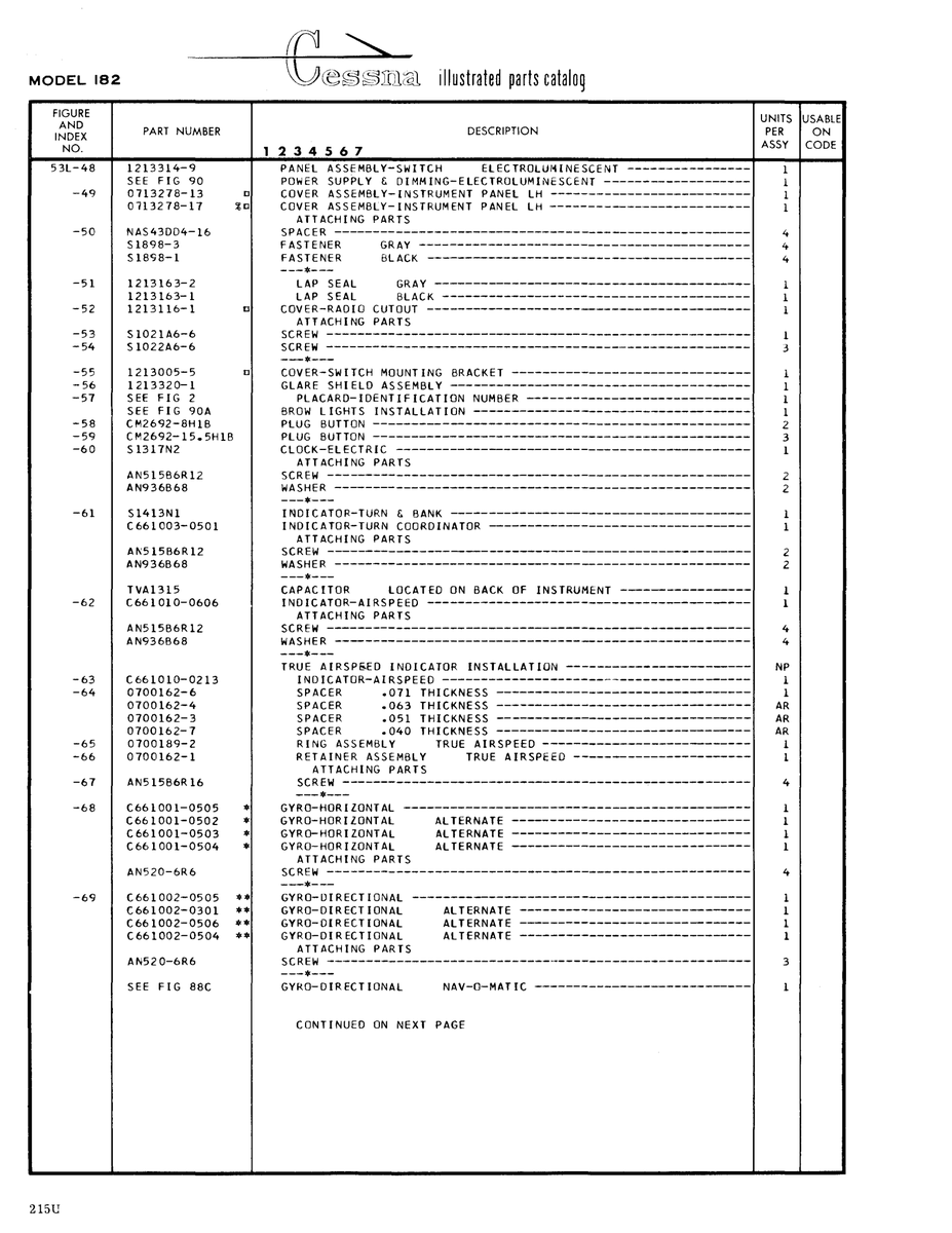 Aviation Part C661002-0505 for Cessna 182 Skylane Aircraft