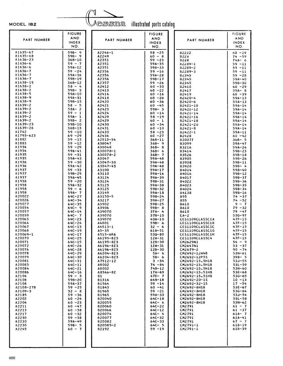 Aviation Part 4011-10 for Cessna 182 Skylane Aircraft