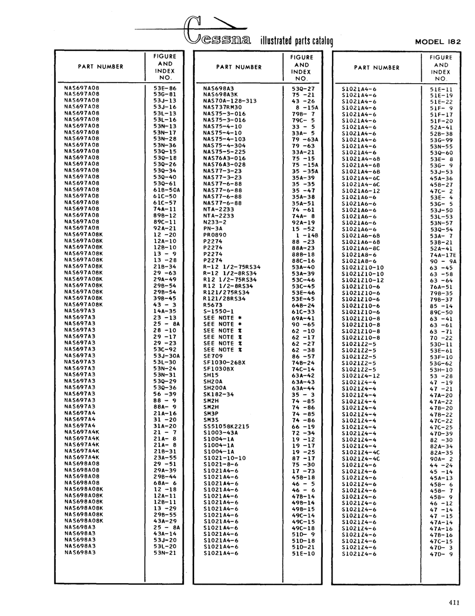Aviation Part 74A-17E for Cessna 182 Skylane Aircraft