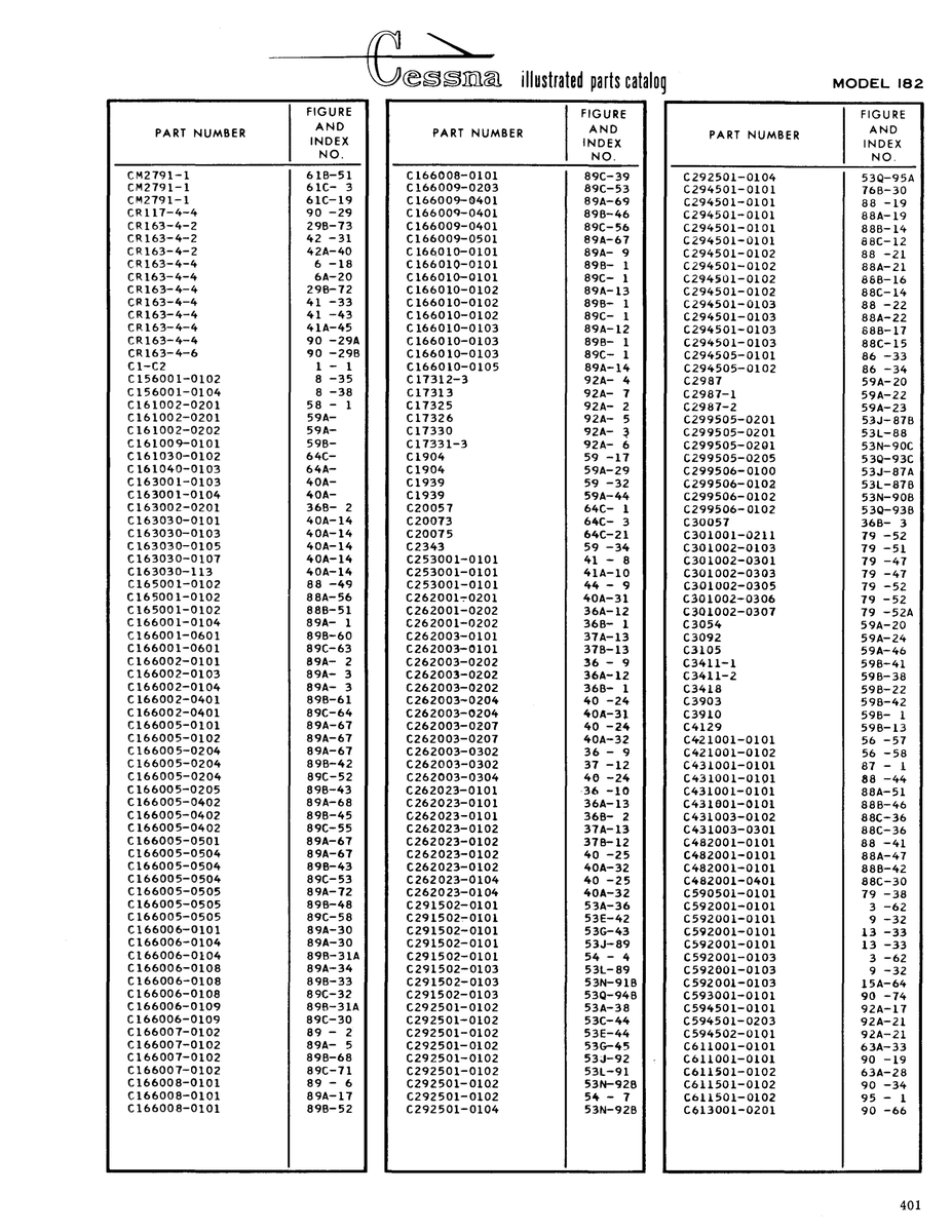 Aviation Part Cl61002-0202 for Cessna 182 Skylane Aircraft