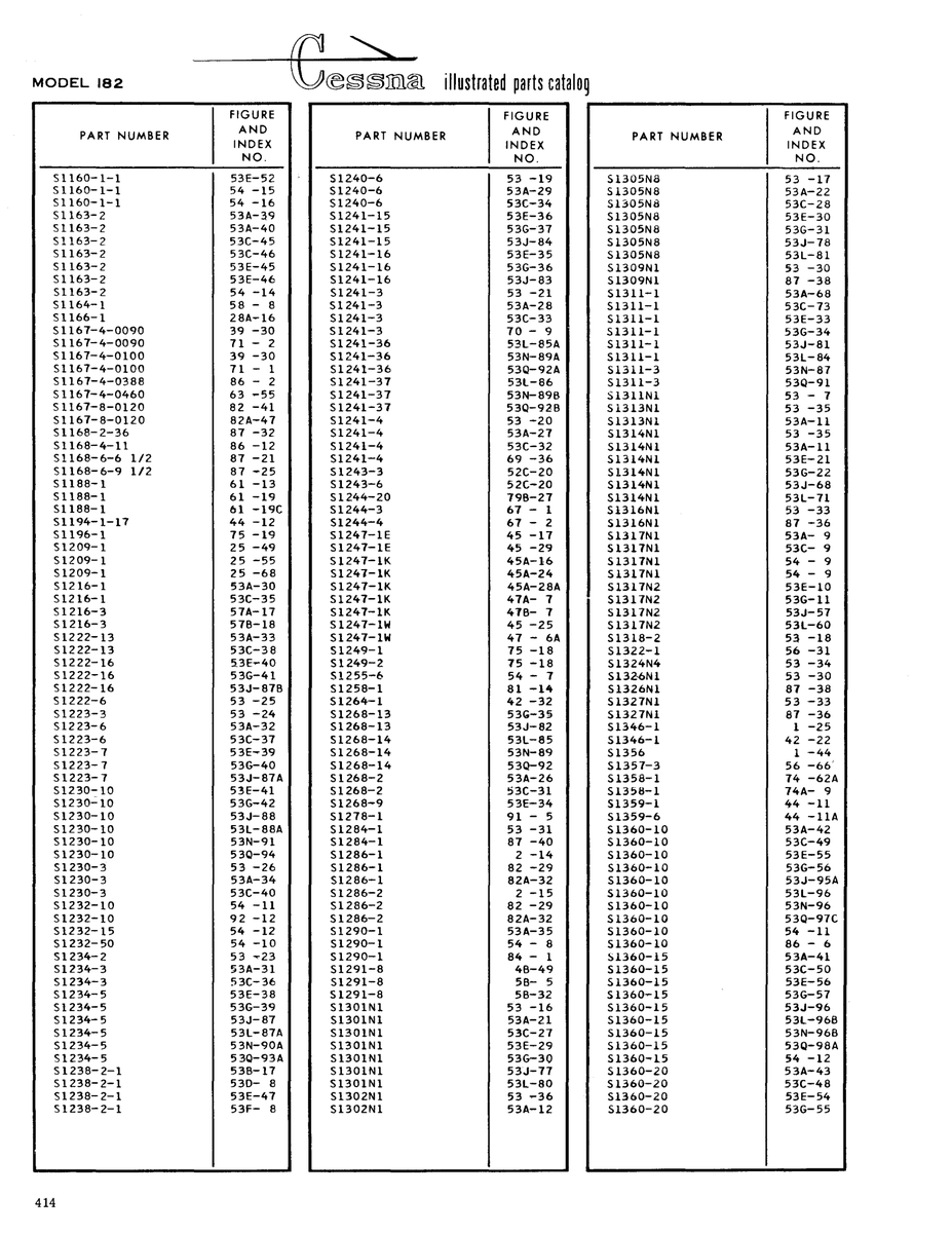 Aviation Part 28A-l6 for Cessna 182 Skylane Aircraft