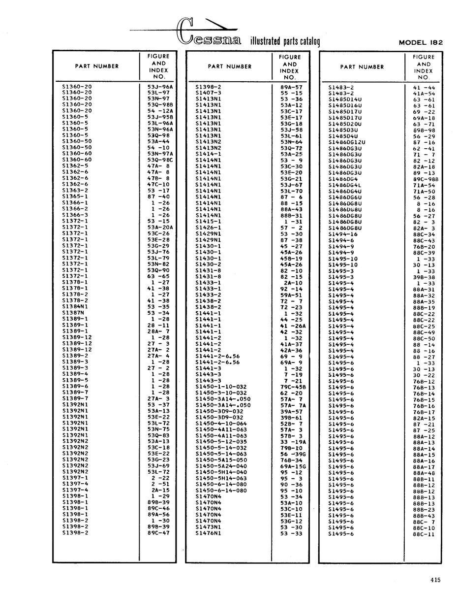 Aviation Part 768-34 for Cessna 182 Skylane Aircraft