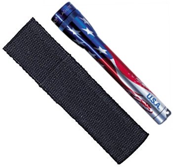 Mini Mag-Lite Holster Combo Pack/Flag-Lite, includes: flashlight, polypropylene belt holster and 2 ea Aa alkaline batteries.
