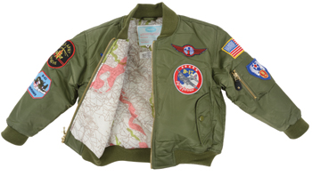 MA1 Jacket/Green with patches, toddler size 2 MA1-T-2