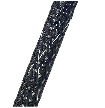 Braided Sleeving/Protect Fast Aero, Ectfe Copolymer Material, 3/4 nominal diameter, Black with white tracer. 75' mini roll Pfa-Ecm 4-BT-0075
