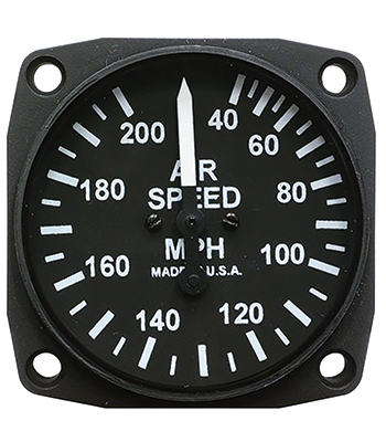 Airspeed Indicator/2 1/4, colored range markings T16-210-200