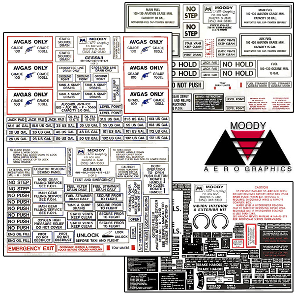 Exterior Placard Kit Beechcraft, 77 Skipper Mdy BEK-001