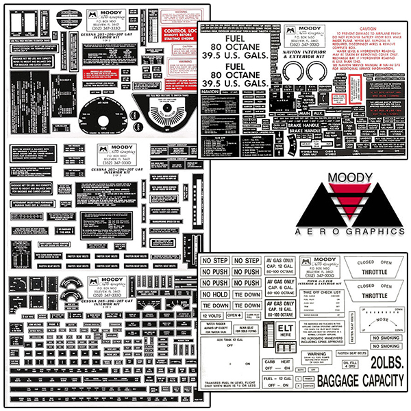 Interior Placard Kit Piper, PA24 Comanche Mdy PIK-008