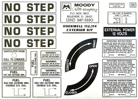 Exterior Placard Kit Rockwell 112, 114 Mdy REK-001