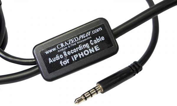 Crazedpilot Headset Audio Recording Cable For Iphone - Helicopter Cp-Atciphoneheli