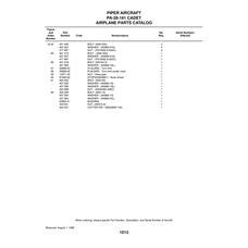 Aviation Part 13071-00 for Piper PA-28 Cherokee Aircraft