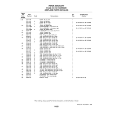 Aviation Part 35165-01 for Piper PA-28-161 Warrior Aircraft