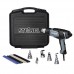 Multi Purpose Kit/Includes: HL1920E heat gun, 9 mm reflector nozzle, 14 mm reflector nozzle, 39 mm reflector nozzle, 9 mm reduction nozzle, welding nozzle, welding rod assortment, plastic welding booklet, catalog and heavy duty carrying case. 110051544