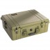 Pelican Storage Case/Green, no foam, Interior Dimensions: 21.43 x 16.5 x 7.87, Exterior Dimensions: 24.25 x 19.43 x 8.68, watertight, crush proof and dust proof, o-ring seal, automatic pressure equalization valve, stainless steel hardware 1600-001-130