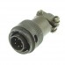 Recptacle/Female, MS3116F10-6P six contact plug, MIL-C-26482 series I with strain relief clamp.  MS3116F10-6P
