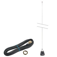 Aviation Mobile Antenna/Whip, 30 inch length, frequency 118-136 Mhz, includes 17 feet of RG-58/U coax cable, no connector, permanent mount base for vehicle.  Requires 3/4 inch hole to mount.  For use with Icom IC-A120. K220C