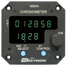 Chronometer/Digital Clock, Gmt, Lt & Et, 28 Volt, Night Vision Compatibility, Green A.   880A-S