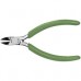 Oval Head Cutter/Round nose, flush tip type, tapered diagonal cut, green handle