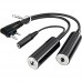 Headset Adapter Cable for IC-A25. For use with general aviation dual plug headsets. OPC-2379