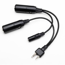 Headset Adapter/for Icom A2, A20 , A21 transceivers/twin sockets accepts PJ-055 and PJ-068 plugs converting to Icom A21 plug PA-81