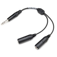 Headset Adapter/General Aviation (twin plug)  to (0.25) single plug adapter: Converts a headset with dual (.206 Mic & .25 Phone) plugs into a one (.25) plug. Cord is 9 inches in length. Allows use of Ga headset into Comtronics Intercom or airline single j