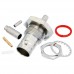BNC Female Bulkhead Mount Connector Crimp/Solder, 75 Ohm, .480 D mounting hole. For use with RG179, RG187. PE4640