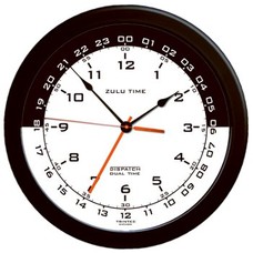 14 Zulu Time Wall Clock/Black and white ZT14-3
