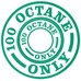 Round Fuel Placard Decal, Fuel 100 Octane Green ID 100